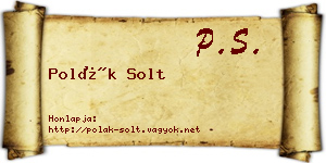 Polák Solt névjegykártya